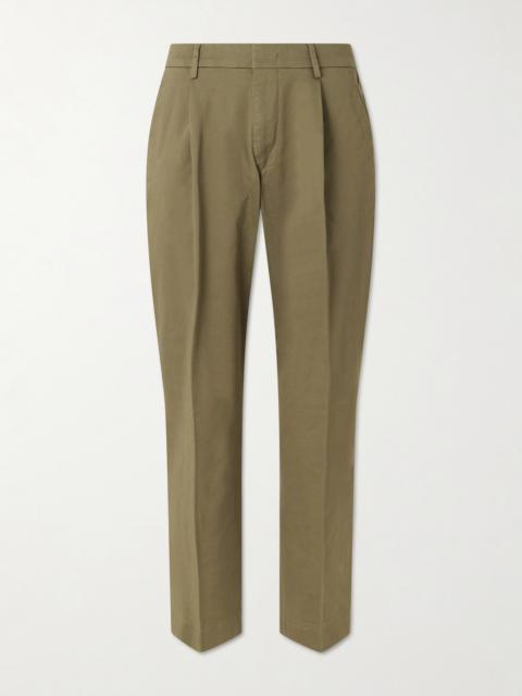 NN07 Kay 1420 Wide-Leg Pleated Organic Cotton-Blend Twill Trousers