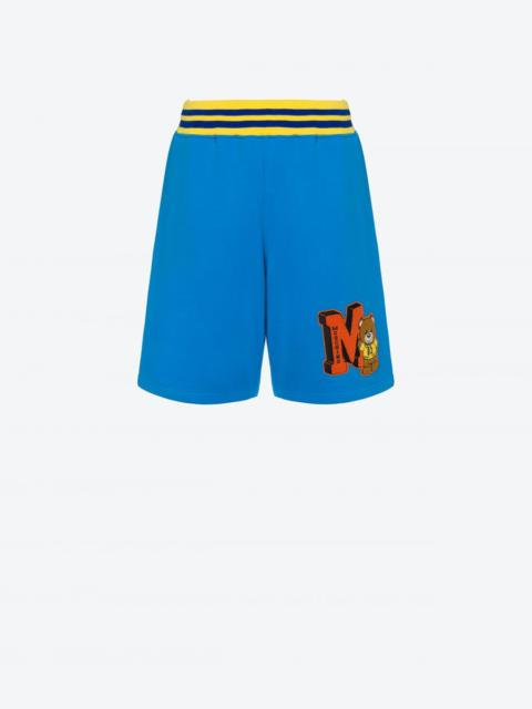 Moschino VARSITY TEDDY BEAR ORGANIC FLEECE BERMUDA SHORTS