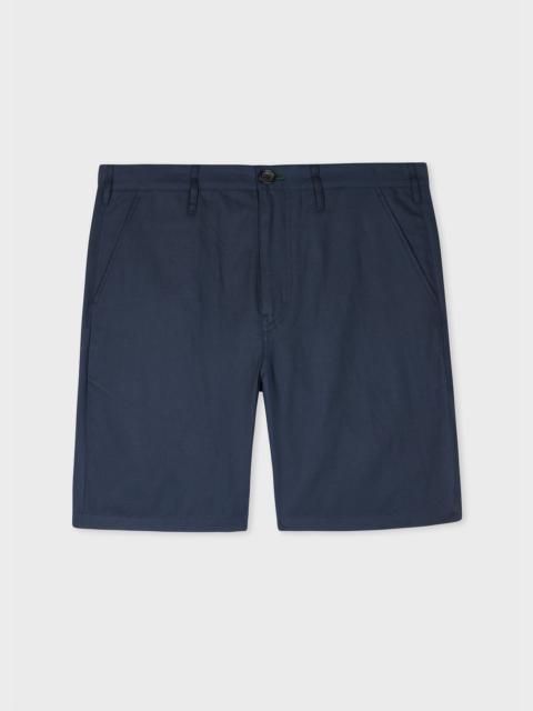 Paul Smith Navy Cotton-Linen Shorts