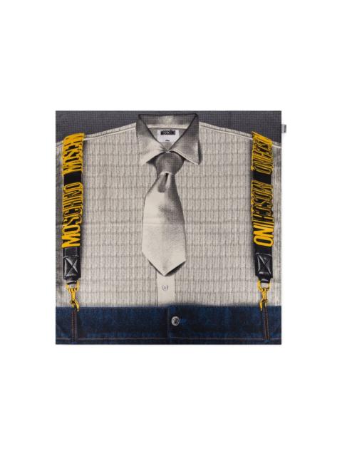 Moschino shirt-print silk scarf