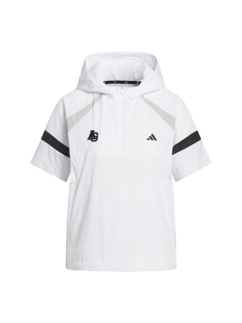 adidas (WMNS) adidas Half-Zip Hooded Anorak Jacket Asia Sizing 'White' KG0144