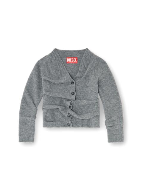 Diesel CROPPED CARDIGAN IN WRINKLED BOILED KNIT