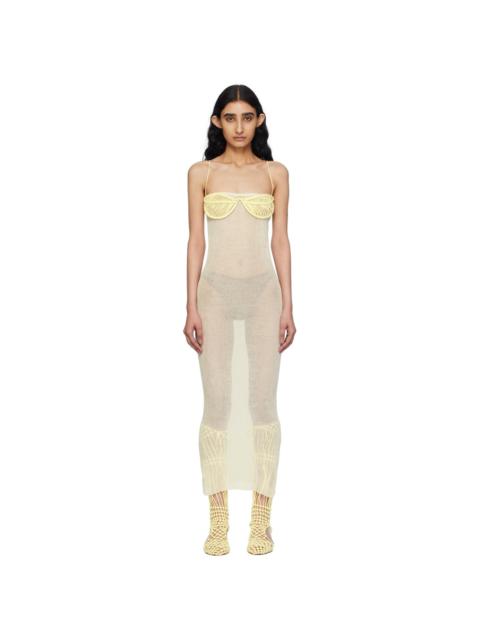 ISA BOULDER SSENSE Exclusive Off-White & Yellow Maxi Dress & Bra Set
