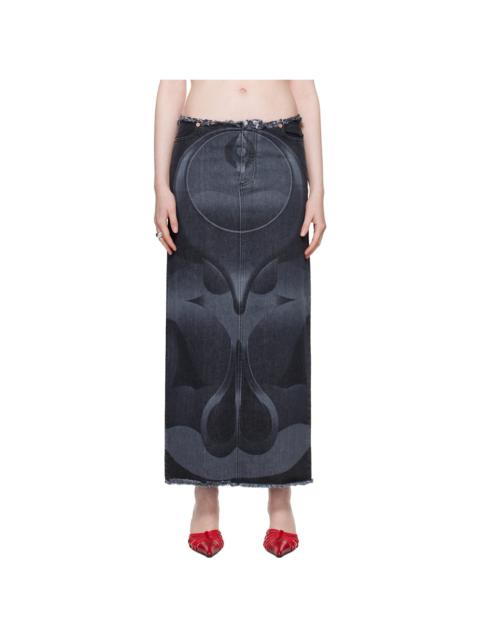 CONNER IVES Black Ghulam Denim Midi Skirt