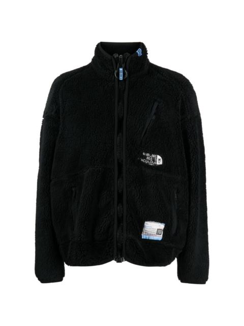 logo-embroidered fleece jacket