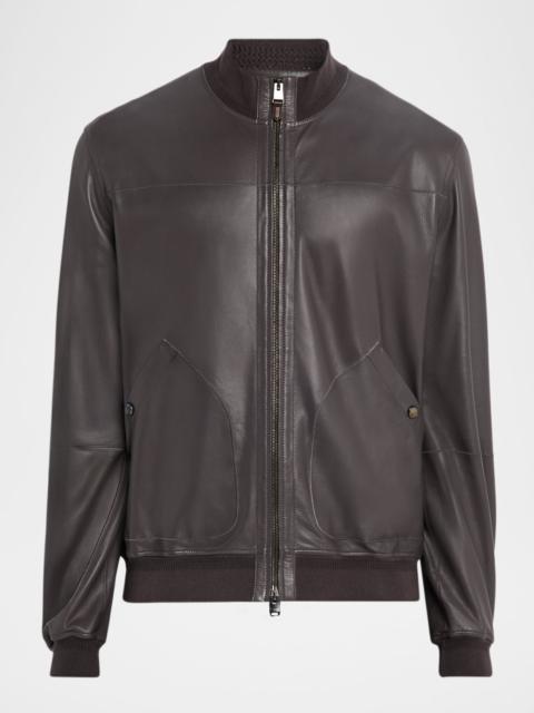 Canali Men's Nuvola Napa Leather Bomber Jacket