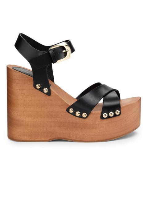 Stuart Weitzman Women's Kate 135MM Studded Leather Clogs - Black