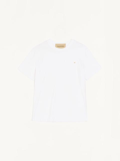 Valentino VALENTINO COTTON T-SHIRT WITH VGOLD