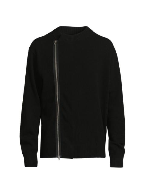 sacai Men's Wool Zip-Front Cardigan - Black