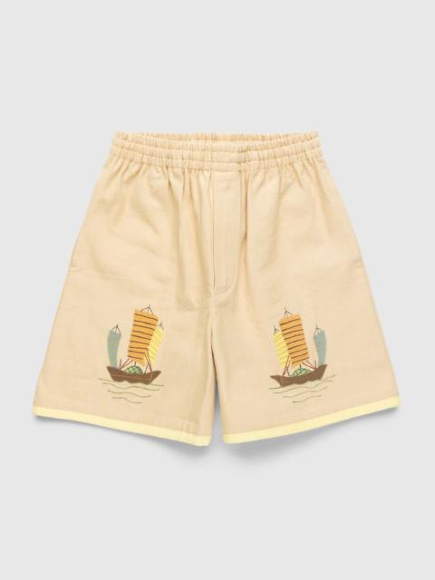 BODE bode – Ship Applique Shorts Tan
