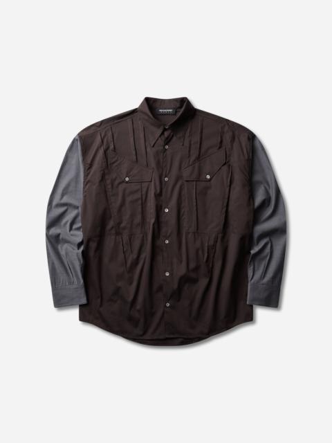 Kiko Kostadinov Women's Weka Shirt Wood Brown Stripe
