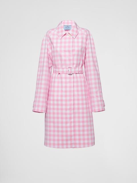 Prada Single-breasted gingham check coat