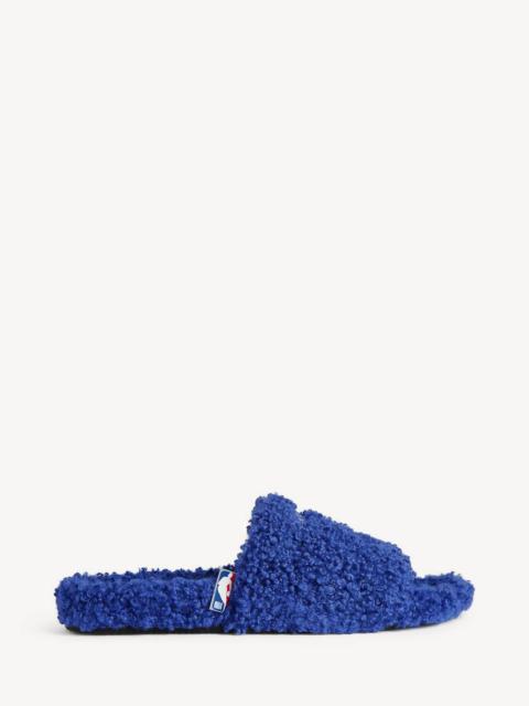 BALENCIAGA Men's Balenciaga | Nba Collaboration Furry Open Mule in Blue/white