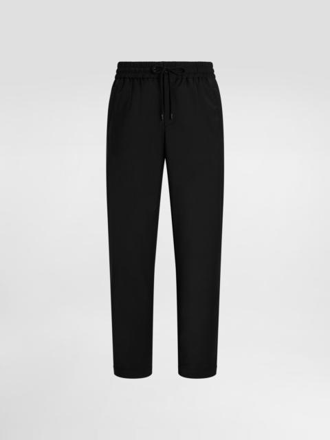 Structured wool canvas trousers