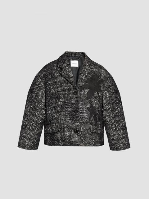 Erdem FLORAL EMBROIDERED WOOL CROPPED JACKET