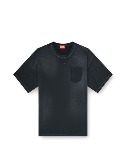 Diesel FADED T-SHIRT WITH RIPPED POCKET DETAIL