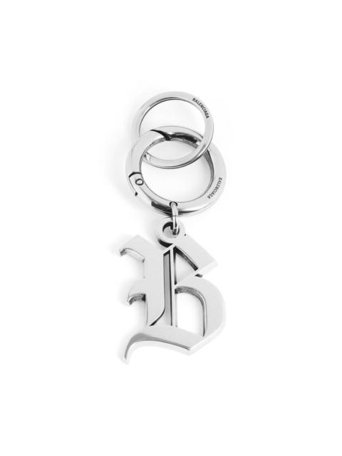 BALENCIAGA Melrose B Keychain in Antique Silver