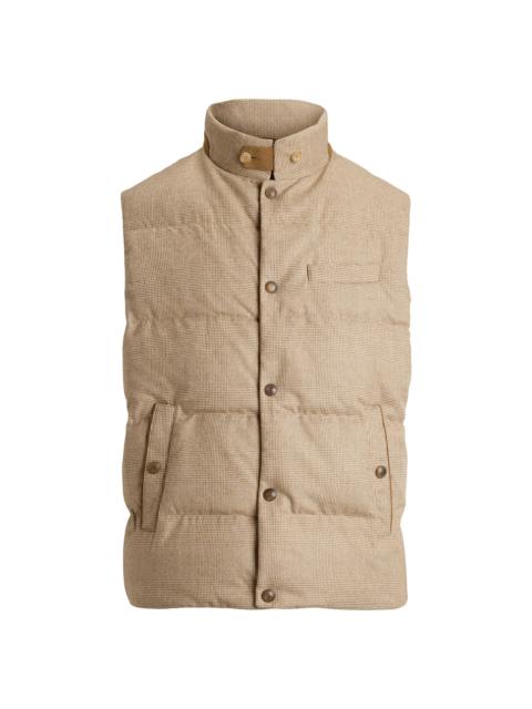 Ralph Lauren Men's Whitwell Plaid Wool Down Vest - Light Brown