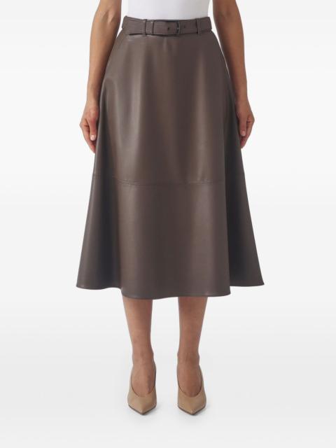 Max Mara belted A-line midi skirt