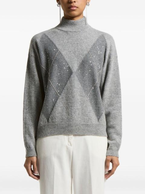 PESERICO high-neck sequin-embellished sweater