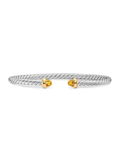 DAVID YURMAN Women's Micro Cable Flex Teen Bracelet in Sterling Silver - Citrine