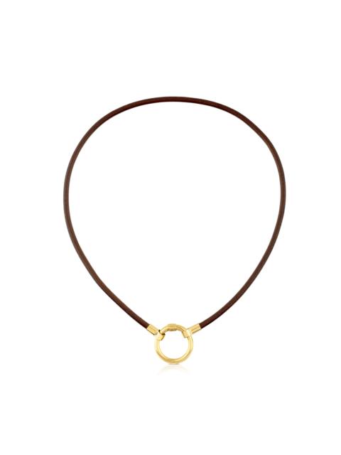 TOUS 18K gold vermeil and Leather Hold Necklace