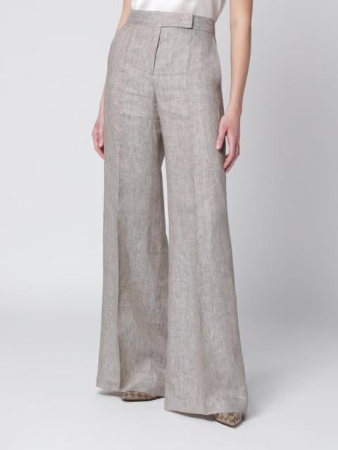 Max Mara Beige chevron linen trousers