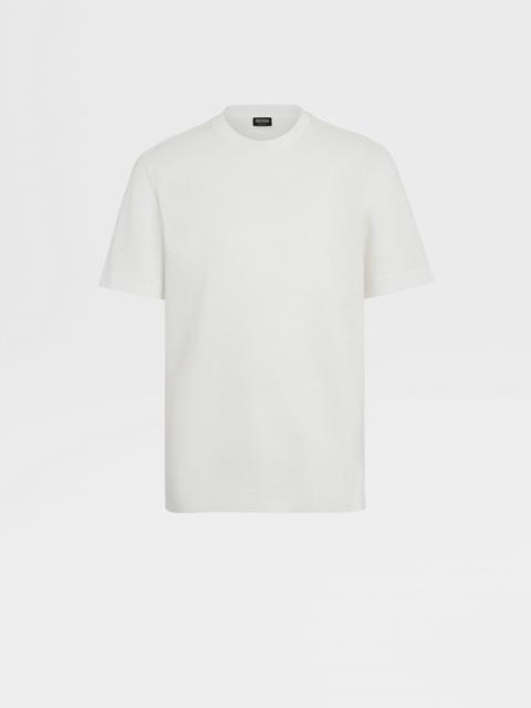 ZEGNA WHITE LINEN T-SHIRT