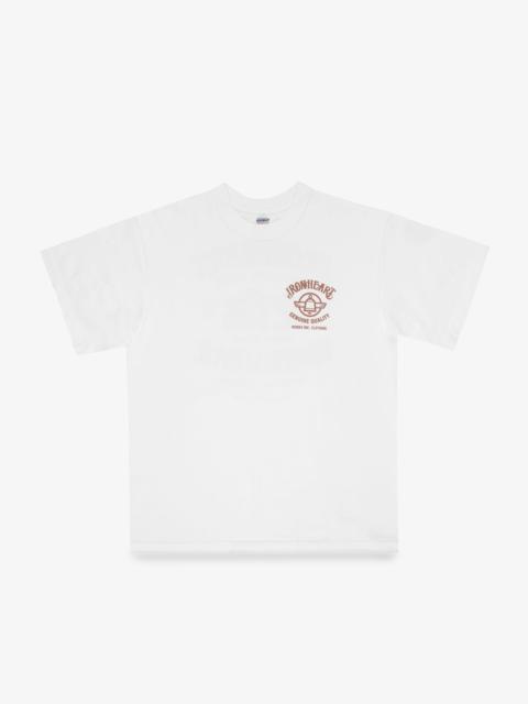 Iron Heart IHT-2603-WHT 7.5OZ PRINTED LOOPWHEEL CREW NECK T-SHIRT - WHITE