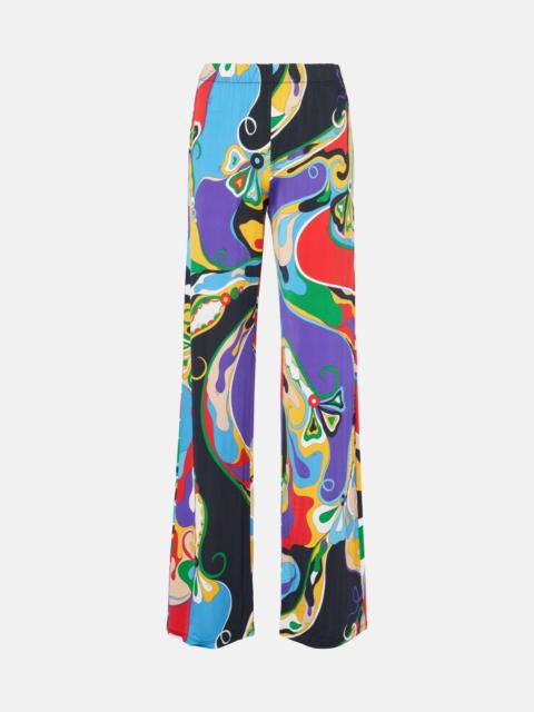 PUCCI Orchidee jersey satin straight pants