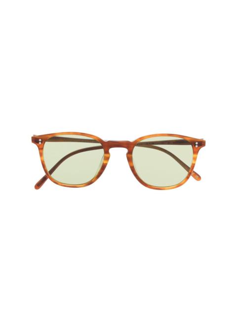 tortoiseshell-effect round-frame sunglasses