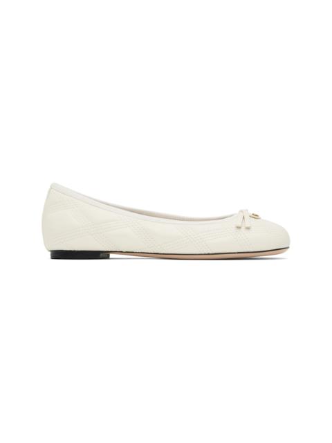 Valentino Off-White Quiltie 67 Ballerina Flats
