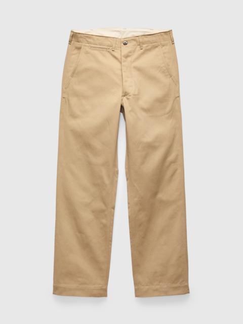The Real McCoys 1945 Wide Fit Chino Trousers in Khaki