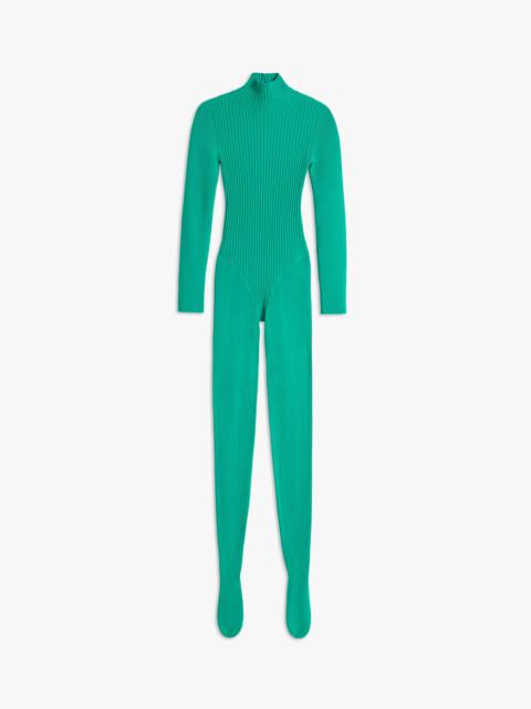 Victoria Beckham Polo Neck Jumpsuit in Bright Green