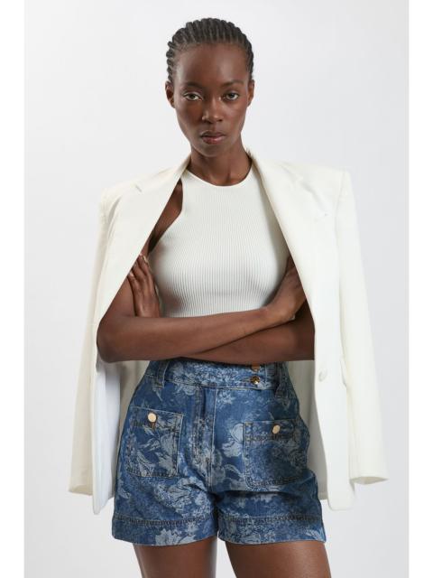 KAREN MILLEN Jacquard Denim Shorts