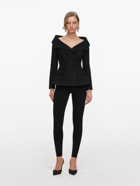 self-portrait Black Metallic Boucle Jacket
