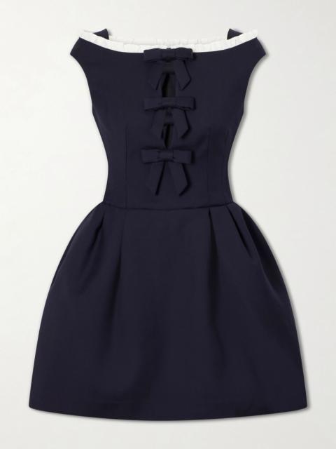 SHUSHU/TONG Bow cut-out sleeveless wool mini dress Navy