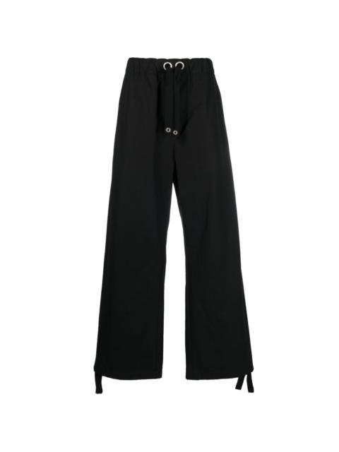 logo-embroidery straight trousers