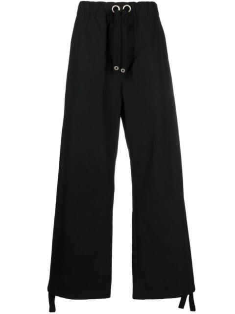 logo-embroidery straight trousers