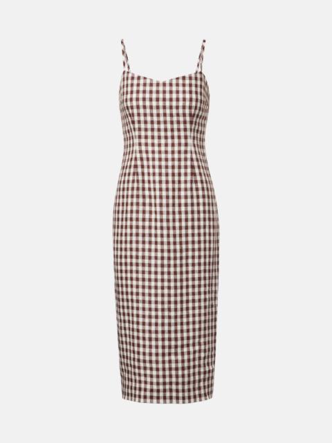 POSSE Sadie gingham linen midi dress