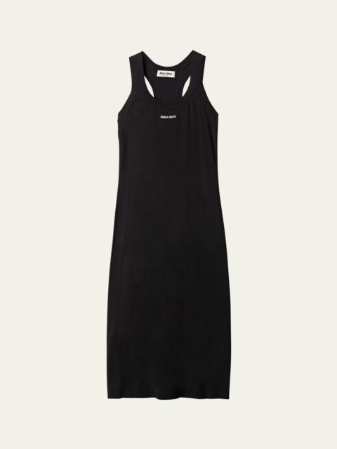 Miu Miu Intarsia Logo Tank Top Midi Dress