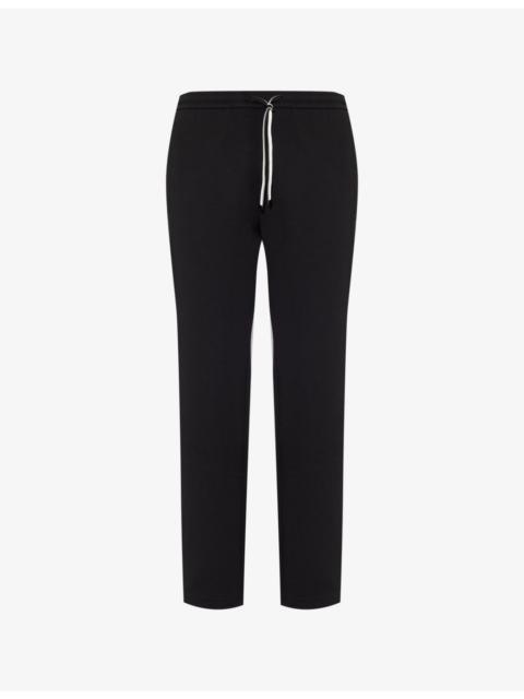 EMPORIO ARMANI Logo-Embroidered Straight-Leg Stretch-Cotton Jogging Bottoms