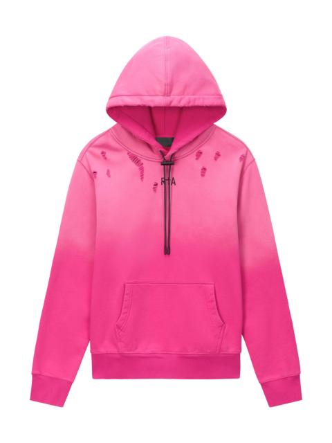 RTA Men's Chaparral Dion Ombré Cotton Distressed Hoodie - Vintage Fuchsia