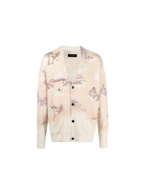 AMIRI AMIRI Aloha Bleached Cashmere Cardigan Sweater Canary Yellow