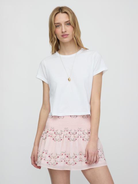 Hill House Home The Noa Skirt - Pink Floral Vine Scallop