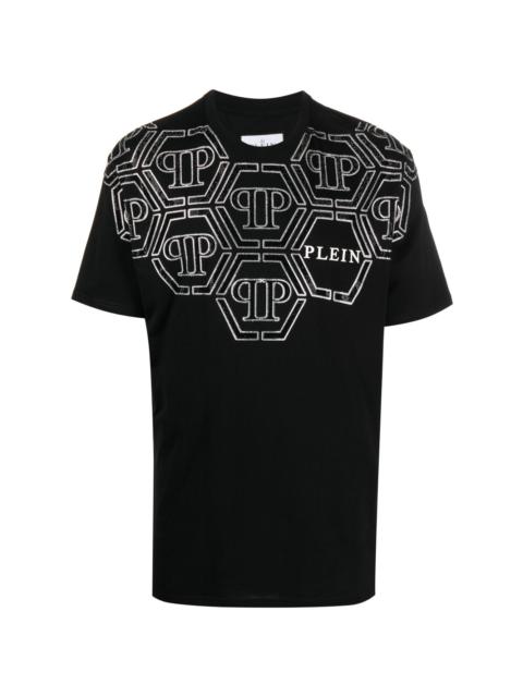 PHILIPP PLEIN SS 육각형 rhinestone-embellished 티셔츠