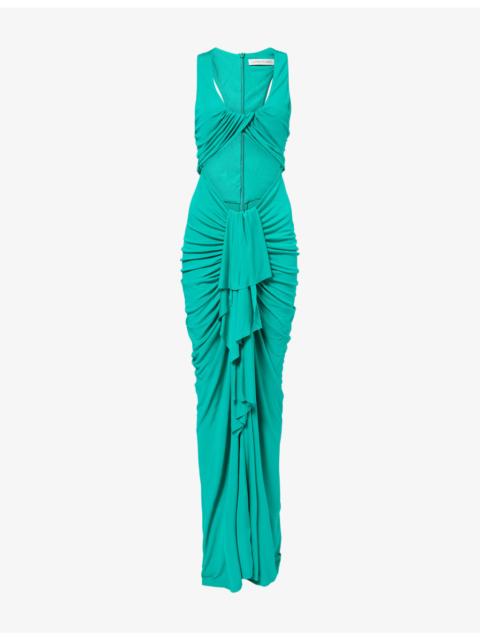 CHRISTOPHER ESBER Vivenda Drape-Front Stretch-Jersey Maxi Dress