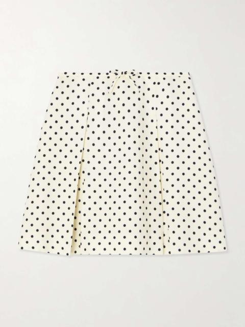 Valentino Aline polka-dot canvas mini skirt Cream