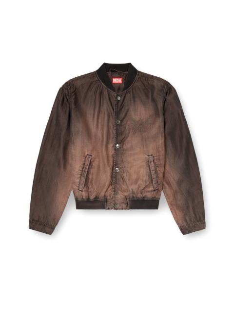 Diesel BOMBER JACKET IN FLUID COATED DENIM