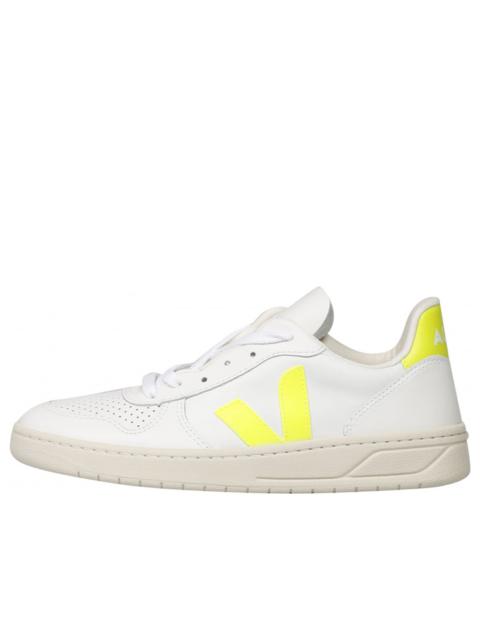 VEJA Veja V-10 Leather 'White Jaune Fluo' VX022086